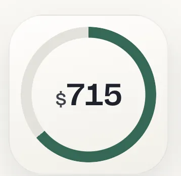 Trackly remaining balance Home Screen widget