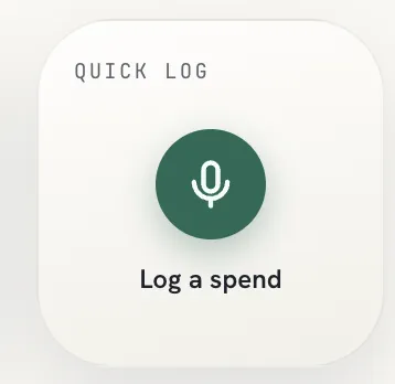 Trackly quick voice logging Home Screen widget